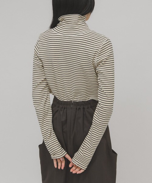 KBF（ケイビーエフ）の「タートルホックボーダートップス（Tシャツ/カットソー・レディース・IVORY×BLK/CCL×IVORY/BROWN×NVY・One）」の9枚目の写真