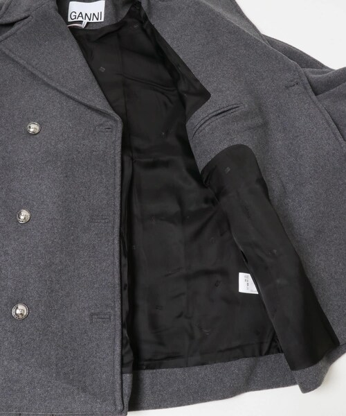 URBAN RESEARCH(アーバンリサーチ)の「GANNI Peacoat Wool Midi Coat(その他アウター・レディース・Pewter・36)」の5枚目の写真