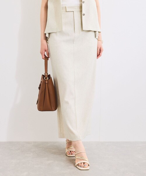 VIS（ビス）の「【セットアップ対応】Iラインスリットスカート（スカート・レディース・チャコール/オフホワイト・M/S）」の10枚目の写真