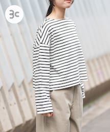 FORK&SPOON | FORK&SPOON　クロップドボートネックボーダー(Tシャツ/カットソー)