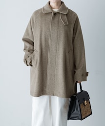 かぐれ | ウールバックタックショートコート(ステンカラーコート)