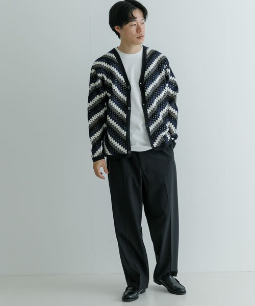URBAN RESEARCH（アーバンリサーチ）の「URBAN RESEARCH iD　クロシェカーディガン（カーディガン/ボレロ・メンズ・BLACK/BROWN・M/L）」の6枚目の写真