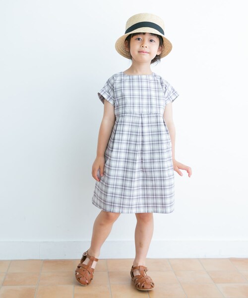 URBAN RESEARCH DOORS（アーバンリサーチドアーズ）の「カラーチェックワンピース(KIDS)（ワンピース・キッズ・BLUE/AZUKI・105/120/135）」の2枚目の写真