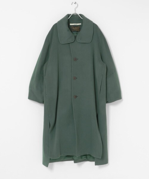 THE GOODLAND MARKET（ザグッドランドマーケット）の「cwtch　WOOL LONG COAT（ステンカラーコート・レディース・GREEN/BLACK/OAT・FREE）」の21枚目の写真