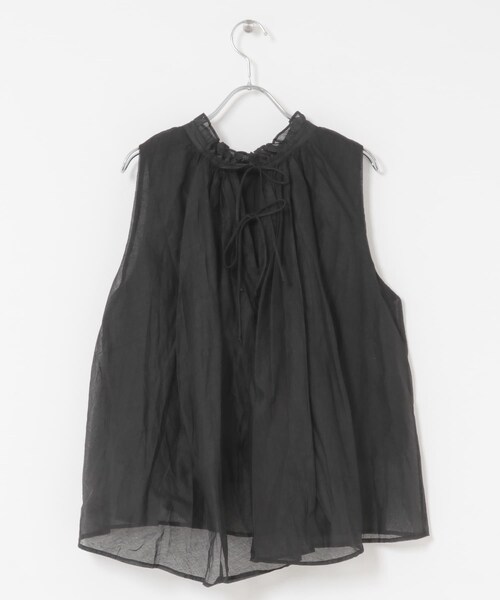 URBAN RESEARCH ROSSO（アーバンリサーチロッソ）の「MARILYN MOON　sheer cotton gather blouse（シャツ/ブラウス・レディース・BLACK/GRAY・FREE）」の7枚目の写真