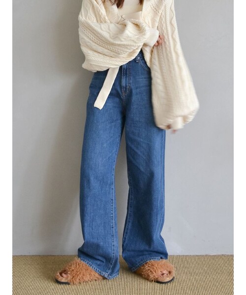 Ungrid（アングリッド）の「ハイウエストオーガニックコットンルーズデニム（デニムパンツ・レディース・ブルー/インディゴ・25ｲﾝﾁ/26ｲﾝﾁ/24ｲﾝﾁ）」の7枚目の写真