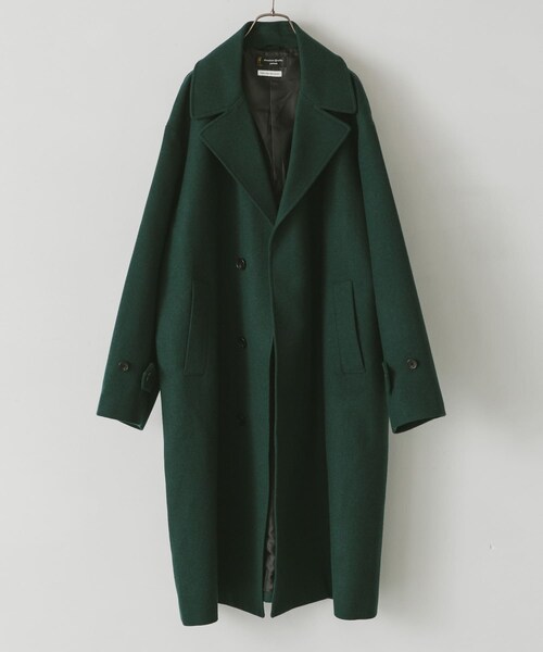 URBAN RESEARCH DOORS(アーバンリサーチドアーズ)の「JAPAN FABRICオーバーチェスターコート(チェスターコート・メンズ・GREEN/GREIGE/BROWN/D.NAVY/BLACK・M/L/XL)」の4枚目の写真