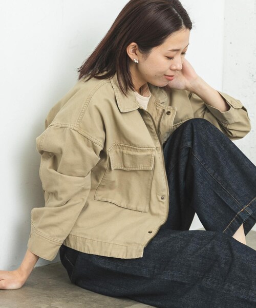 URBAN RESEARCH Sonny Label（アーバンリサーチサニーレーベル）の「ミリタリーショートジャケット（ミリタリージャケット・レディース・KHAKI/BEIGE・FREE）」の5枚目の写真