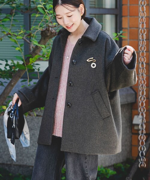 URBAN RESEARCH ROSSO（アーバンリサーチロッソ）の「F by ROSSO　『UR TECH』ビーバーテントラインコート（ステンカラーコート・レディース・BROWN/BLACK・Free）」の13枚目の写真