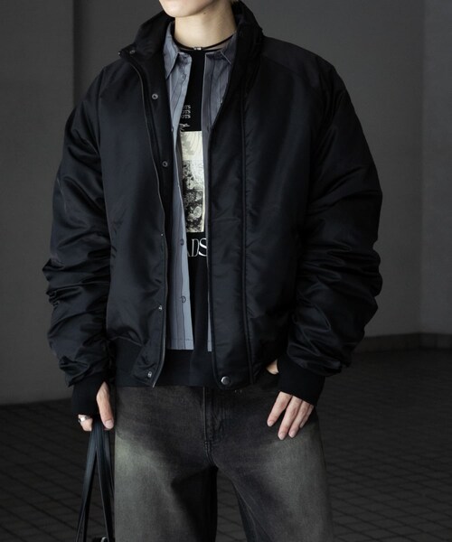 SENSE OF PLACE by URBAN RESEARCH（センスオブプレイスバイアーバンリサーチ）の「『ユニセックス』ナイロンギャザースタンドブルゾン（テーラードジャケット・メンズ・GRAY/BLACK/OLIVE・M/L）」の14枚目の写真