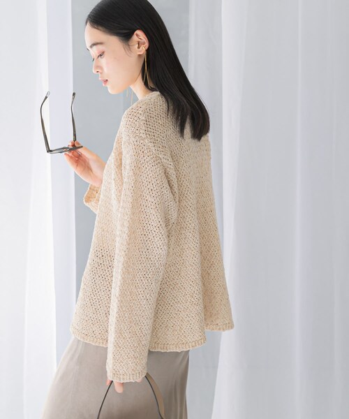 URBAN RESEARCH ROSSO（アーバンリサーチロッソ）の「透かし編みラメニット（ニット/セーター・レディース・beige/mt×turq・FREE）」の10枚目の写真