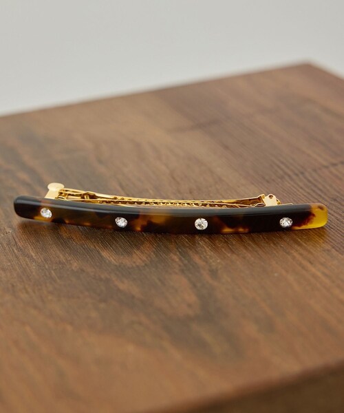 ADAM ET ROPE'(アダムエロペ)の「【J'aDoRe・店舗限定】【MALUS /マリュス】Line stone barette / large(バレッタ/ヘアクリップ・レディース・ブラウン・F)」の12枚目の写真