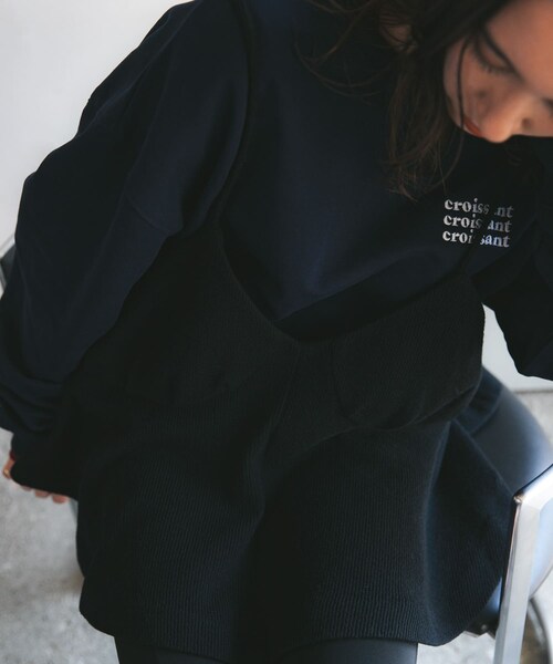 URBAN RESEARCH(アーバンリサーチ)の「『別注』crinkle crinkle crinkle×URBAN RESEARCH wool lingerie cami(キャミソール・レディース・BLACK/BROWN・FREE)」の4枚目の写真