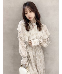 dazzlin | シャドウフラワーアートフリルワンピース(ワンピース)