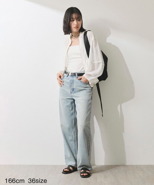 ADAM ET ROPE'（アダムエロペ）の「【WEB限定】ワイドストレートデニムパンツ（デニムパンツ・レディース・サックス・34/36/38）」の9枚目の写真