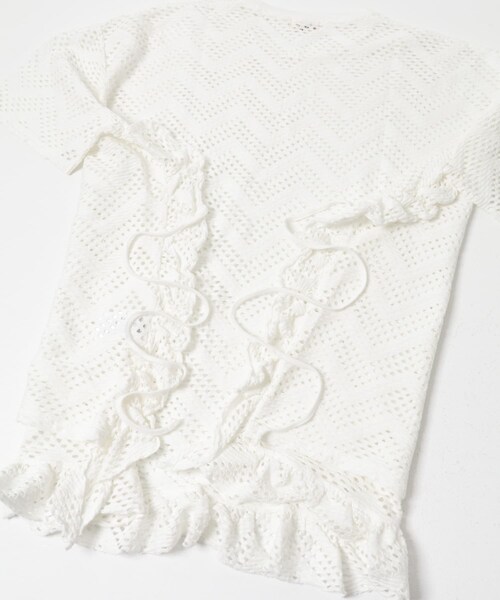かぐれ(カグレ)の「unfil PATTERN MESH RUFFLED T-SHIRTS(Tシャツ/カットソー・レディース・OFF WHITE/BLACK・1)」の18枚目の写真