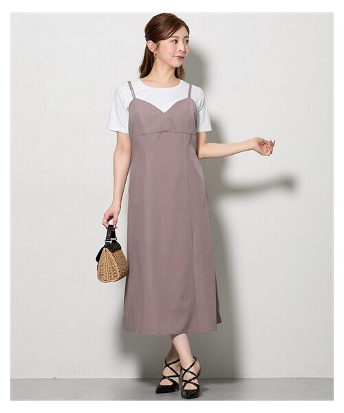 nissen（ニッセン）の「【大きい胸専用】２WAYダブルストラップキャミワンピース（ポケット付）（ワンピース・レディース・モカ/ブラック・FM/FL/FLL/F3L）」の7枚目の写真