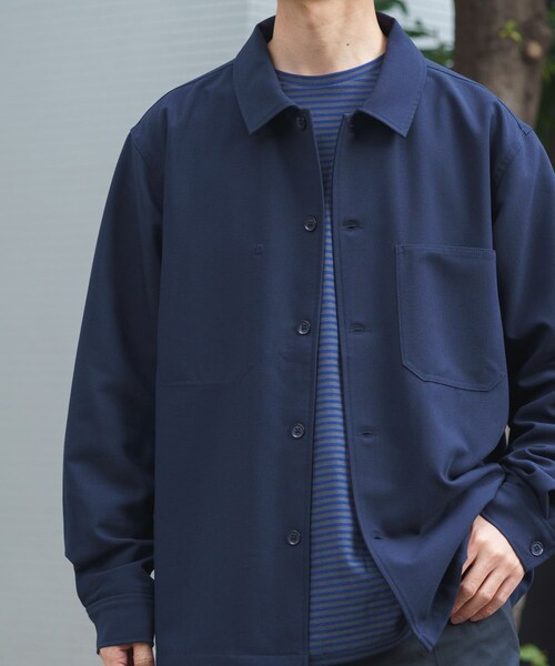 ITEMS URBANRESEARCH（アイテムズ アーバンリサーチ）の「『撥水/防汚/接触冷感』多機能ダブルポケットシャツジャケット(楽着シリーズ)（テーラードジャケット・メンズ・CHA/NVY/BEG・M/L）」の22枚目の写真