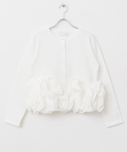 URBAN RESEARCH ROSSO（アーバンリサーチロッソ）の「Mewl　ペタルフリルカーディガン（カーディガン/ボレロ・レディース・WHITE/BLACK・Free）」の5枚目の写真