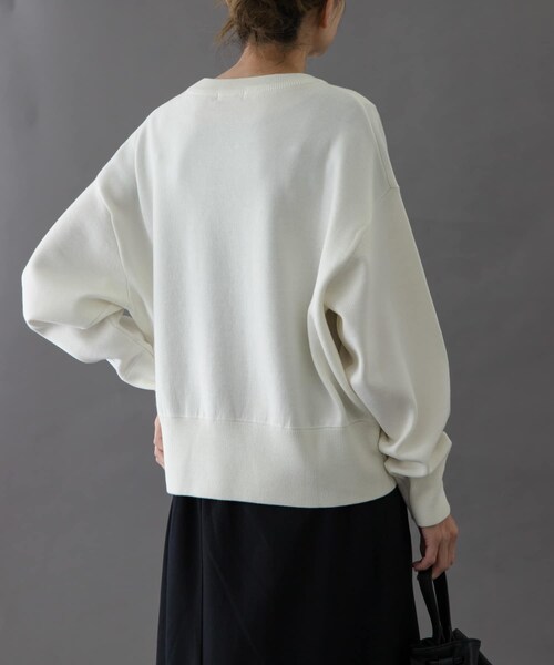 URBAN RESEARCH DOORS(アーバンリサーチドアーズ)の「FORK&SPOON ダブルフェイスクルーネックニット(ニット/セーター・レディース・OFF/TOP GRAY/BLUE・1)」の7枚目の写真
