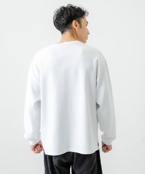 URBAN RESEARCH（アーバンリサーチ）の「度詰めワッフルロングスリーブ（Tシャツ/カットソー・メンズ・WHITE/OATMEAL/GRAY H/BLACK・S/M/L/XL）」の8枚目の写真