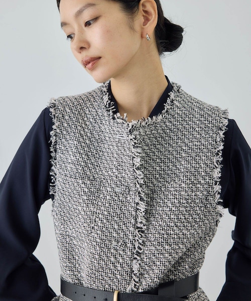 ROPE'(ロペ)の「ミックスツイードジレベスト/26SS(ベスト・レディース・ブラック系/オフホワイト/ネイビー・F)」の20枚目の写真