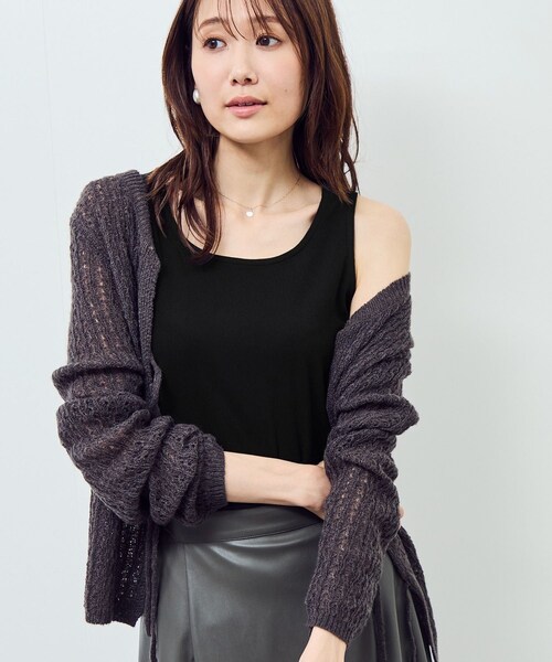 ROPE' PICNIC（ロペピクニック）の「ベーシックリブタンクトップ（タンクトップ・レディース・ブラック/オフホワイト/ブラウン/パープル系・M）」の8枚目の写真