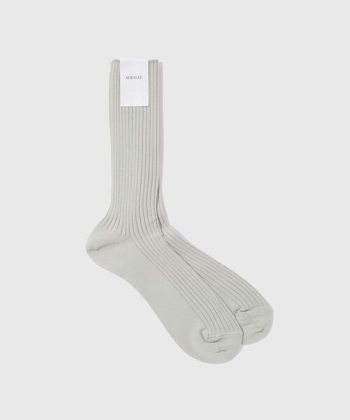 ADAM ET ROPE'（アダムエロペ）の「【AURALEE/オーラリー】GIZA HIGH GAUGE SOCKS（ソックス/靴下・メンズ・ブラック/ホワイト/グリーン・F）」の3枚目の写真
