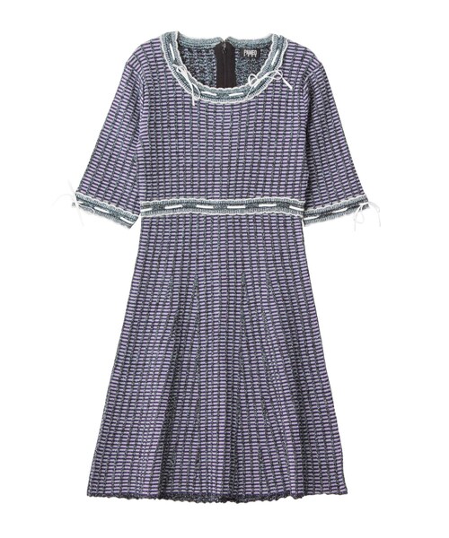 PAMEO POSE（パメオポーズ）の「KITTEN GLITTER STRIPE KNIT DRESS