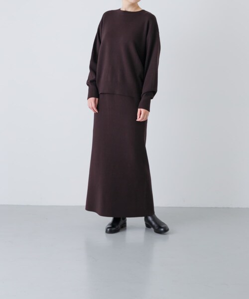 かぐれ（カグレ）の「コットンカシミヤニットスカート（スカート・レディース・CHARCOAL/BROWN・Free）」の19枚目の写真