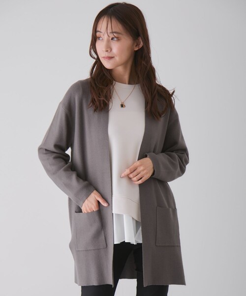 Jayro（ジャイロ）の「もちもちトッパーカーディガン（カーディガン/ボレロ・レディース・ブラック/グレー/ホワイト系/ベージュ/ネイビー・M）」の14枚目の写真