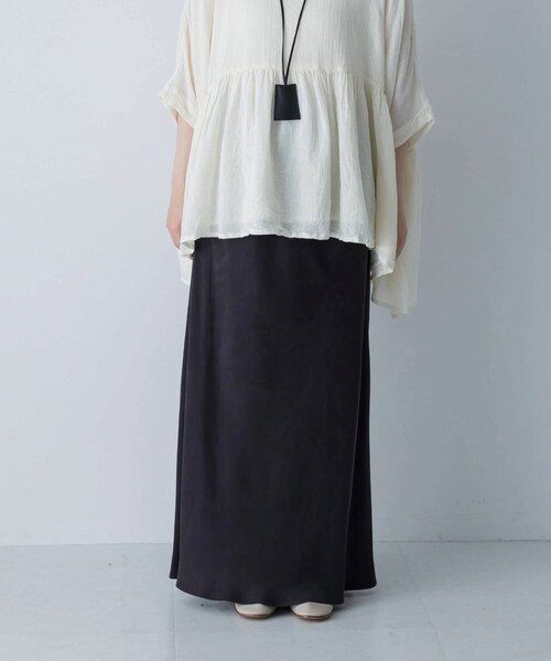 かぐれ（カグレ）の「『2サイズ展開』キュプラバイアススカート（スカート・レディース・NAVY/BLACK・0/1）」の16枚目の写真