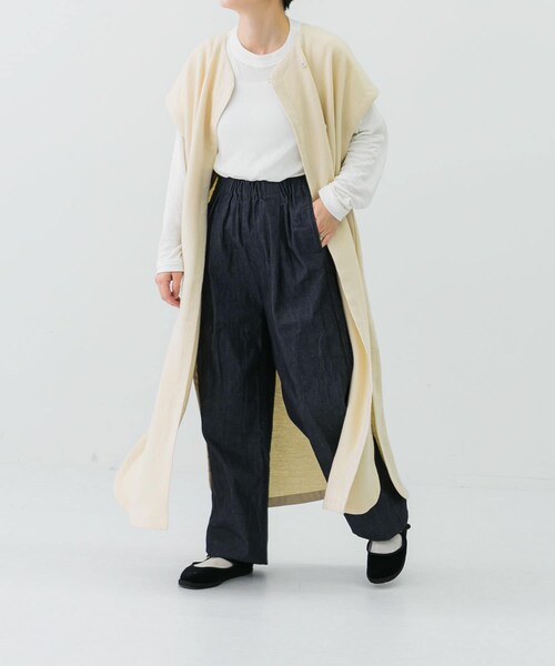 かぐれ ウールミルドロングワンピース チャコール