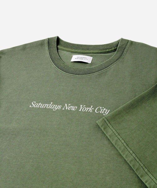 Saturdays NYC（サタデーズ ニューヨークシティ ）の「Pigment Dyed Headline SS T-Shirt（Tシャツ/カットソー・レディース・キナリ/グリーン/オレンジ・L/M/S/XL）」の15枚目の写真