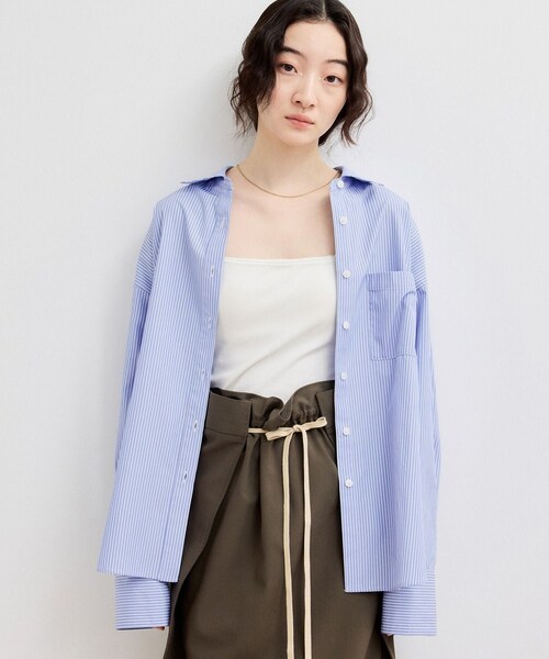 ADAM ET ROPE'(アダムエロペ)の「【WEB限定】ブロードカラーシャツ(シャツ/ブラウス・レディース・ブラック/ブルー系/サックス/ピンク・F)」の19枚目の写真