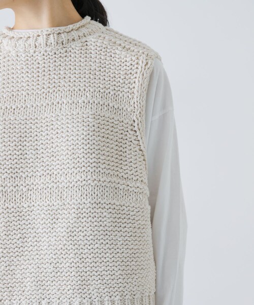 かぐれ（カグレ）の「2WAY綿麻ニットベスト（ベスト・レディース・IVORY/INK BLACK・Free）」の15枚目の写真