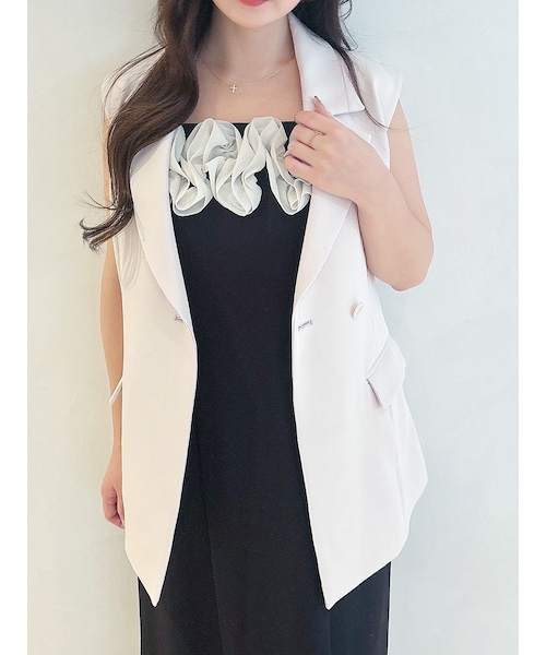 MERCURYDUO（マーキュリーデュオ）の「バックリボンジレ（その他アウター・レディース・アイボリー/ライトグレー/ブラック・S/M）」の16枚目の写真