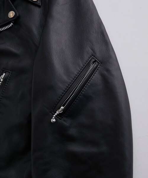 ADAM ET ROPE'（アダムエロペ）の「【James Grose 別注】MANILA JK SHEEP BLACK（ライダースジャケット・メンズ・ブラック・L/M/XL）」の22枚目の写真