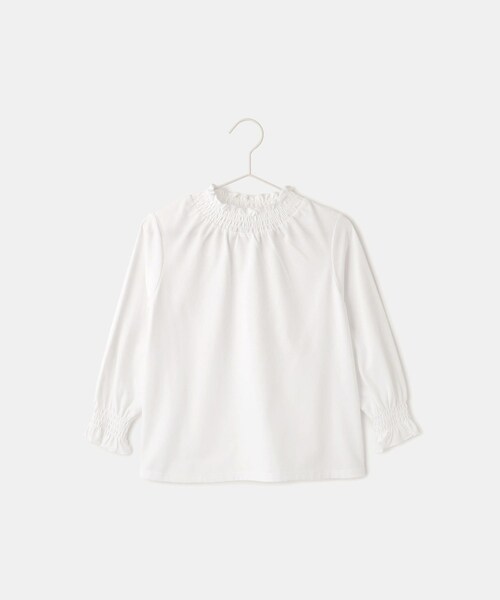 ROPE' PICNIC（ロペピクニック）の「【KIDS/キッズ】スタンドフリルシャーリングカットソー/セレモニー対応（Tシャツ/カットソー・キッズ・オフホワイト・110/120/130/140/150）」の2枚目の写真
