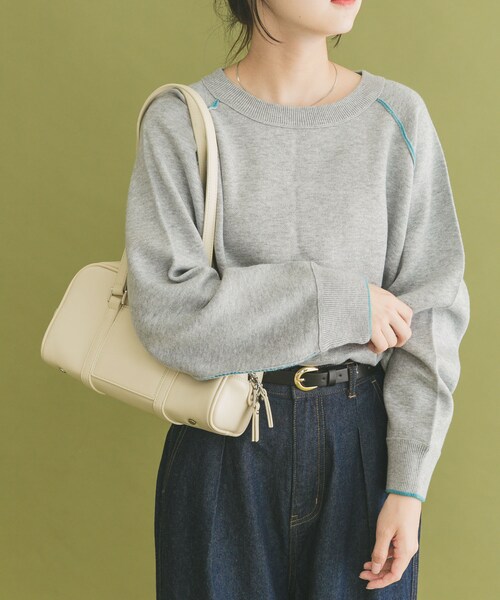 ITEMS URBANRESEARCH(アイテムズ アーバンリサーチ)の「リバーシブルスウェットライクニット(ニット/セーター・レディース・GRY×BLU/NVY×RED/YEO×BRN・FREE)」の9枚目の写真