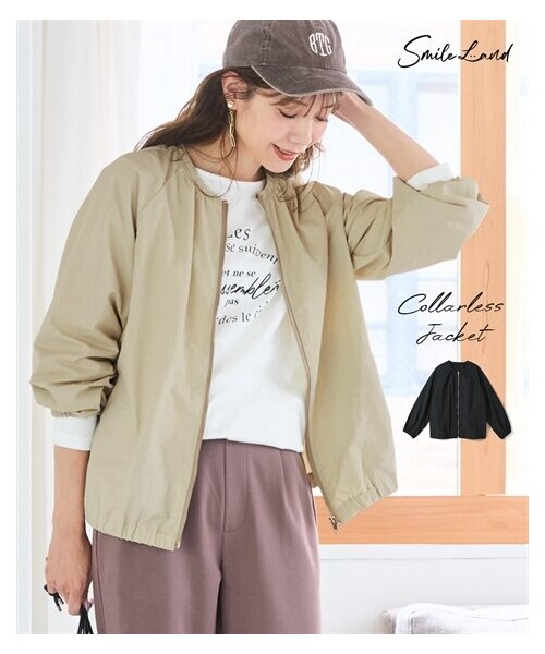 nissen（ニッセン）の「＜大きいサイズ＞ノーカラージャケット（ジャケット/アウター・レディース・アイボリー/黒・L~LL/3L~4L/5L~6L/8L/10L/【不要】6L/【不要】S/【不要】M）」の3枚目の写真