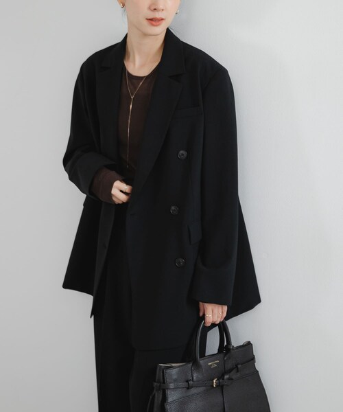 URBAN RESEARCH（アーバンリサーチ）の「ウールブレンドテーラードジャケット（テーラードジャケット・レディース・GRY STRIPE/BLACK・36/38）」の18枚目の写真