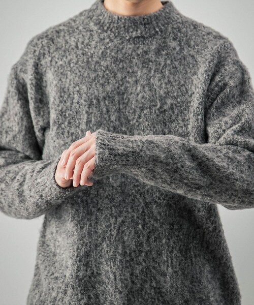 URBAN RESEARCH（アーバンリサーチ）の「new basic MOULINE SHAGGY KNIT（ニット/セーター・メンズ・CHARCOAL/NAVY・M/L）」の6枚目の写真