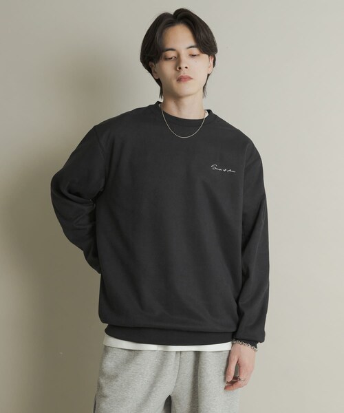 SENSE OF PLACE by URBAN RESEARCH(センスオブプレイスバイアーバンリサーチ)の「『ユニセックス』シシュウフェイクスエードクルーネックスウェット(スウェット・メンズ・GRAY/CHARCOAL/D.BROWN/GREIGE・M/L)」の11枚目の写真