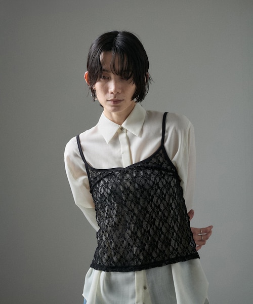 ADAM ET ROPE'(アダムエロペ)の「【SIMONE WILD(シモーネ ワイルド)】Slip Top(キャミソール・レディース・ブラック/オフホワイト・M)」の13枚目の写真