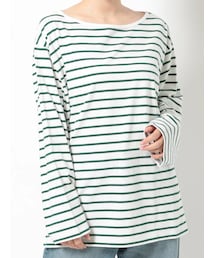 Ungrid | ボートネックボーダーロングスリーブTee(Tシャツ/カットソー)