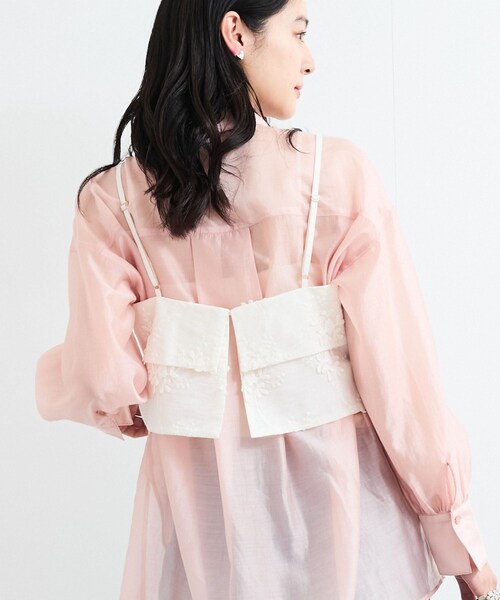 VIS（ビス）の「立体フラワービスチェ（キャミソール・レディース・ブラック/ホワイト・F）」の8枚目の写真