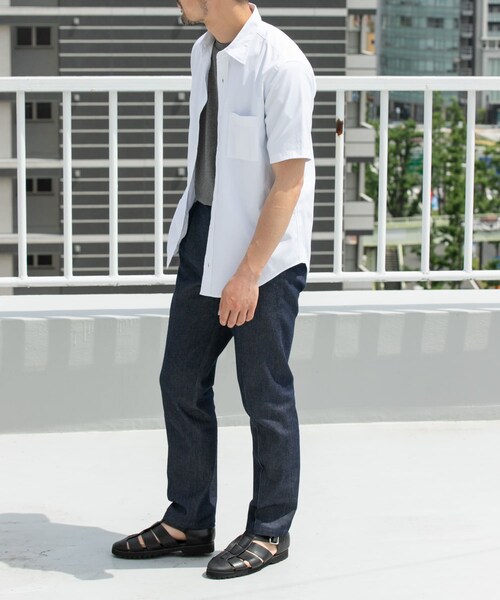 URBAN RESEARCH ROSSO（アーバンリサーチロッソ）の「『防シワ』『XLサイズあり』ハイパフォーマンスリネンレギュラー半袖シャツ（シャツ/ブラウス・メンズ・BEIGE/WHITE/BLACK/NAVY/KHAKI/BLK STRIPE/BLK CHECK・S/M/L/XL）」の18枚目の写真