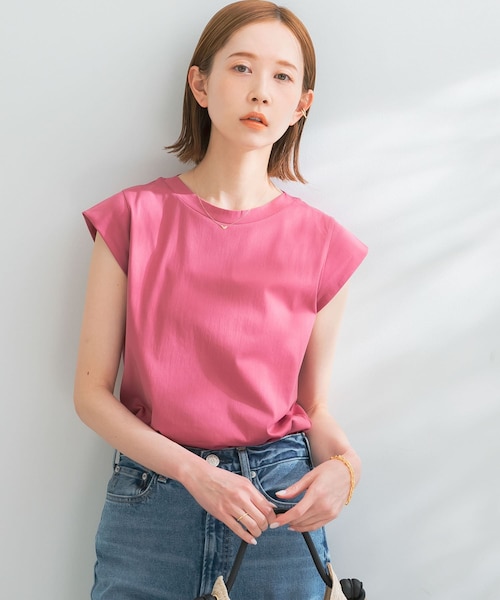 URBAN RESEARCH ROSSO（アーバンリサーチロッソ）の「フレンチTシャツ（Tシャツ/カットソー・レディース・BROWN/OFFWHITE/CHARCOAL/BLACK/TURQUOISE/PINK・FREE）」の6枚目の写真
