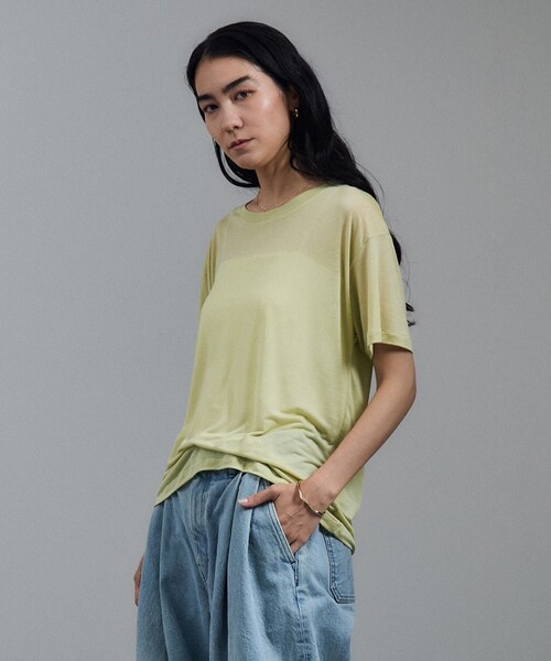 ADAM ET ROPE'（アダムエロペ）の「【Baserange（ベースレンジ）】LOOSE TEE SHIRT（Tシャツ/カットソー・レディース・グリーン系・S）」の5枚目の写真
